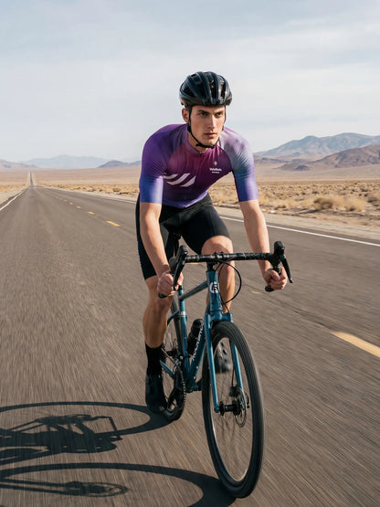 ROCKBROS heren fietsshirt Aura Fade ademend wielershirt Lavender Mist