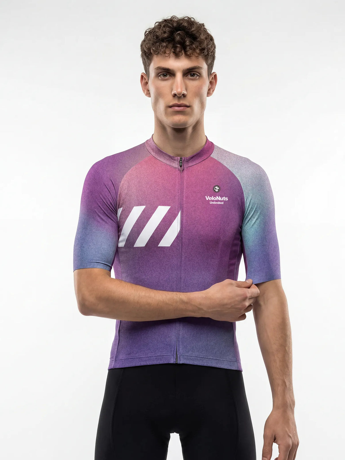 ROCKBROS heren fietsshirt Aura Fade ademend wielershirt Lavender Mist