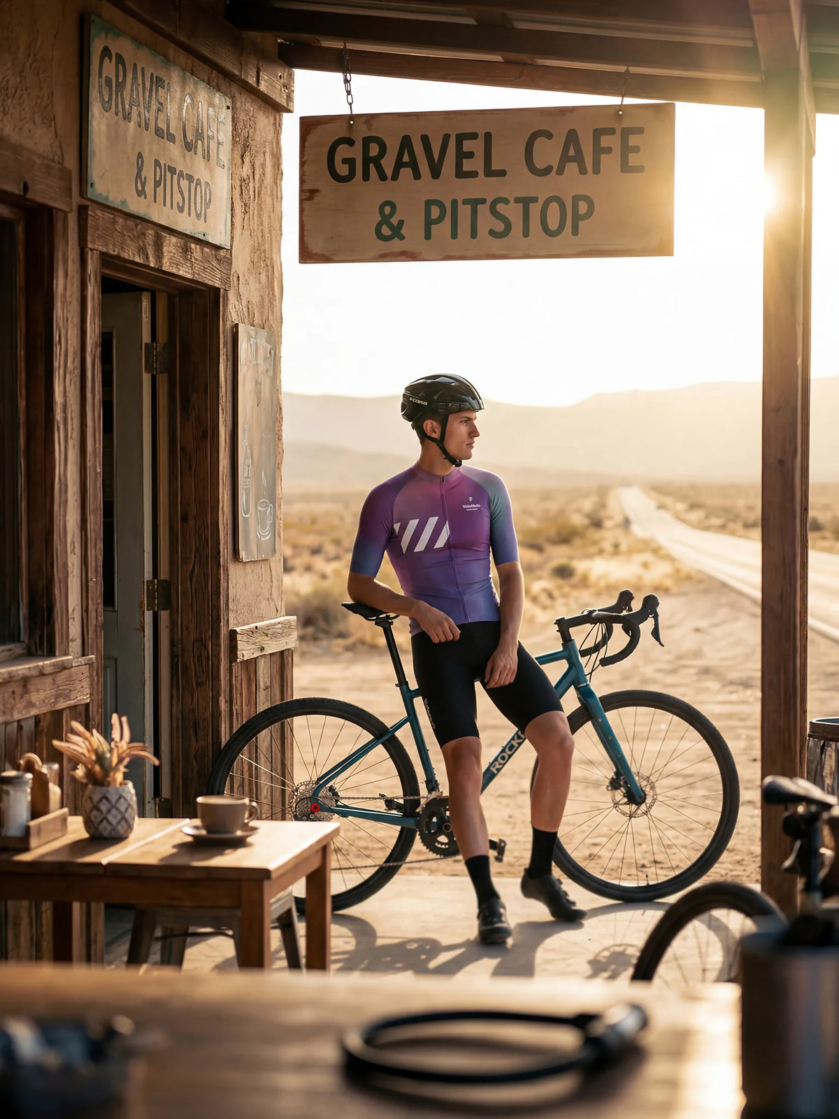ROCKBROS heren fietsshirt Aura Fade ademend wielershirt Lavender Mist