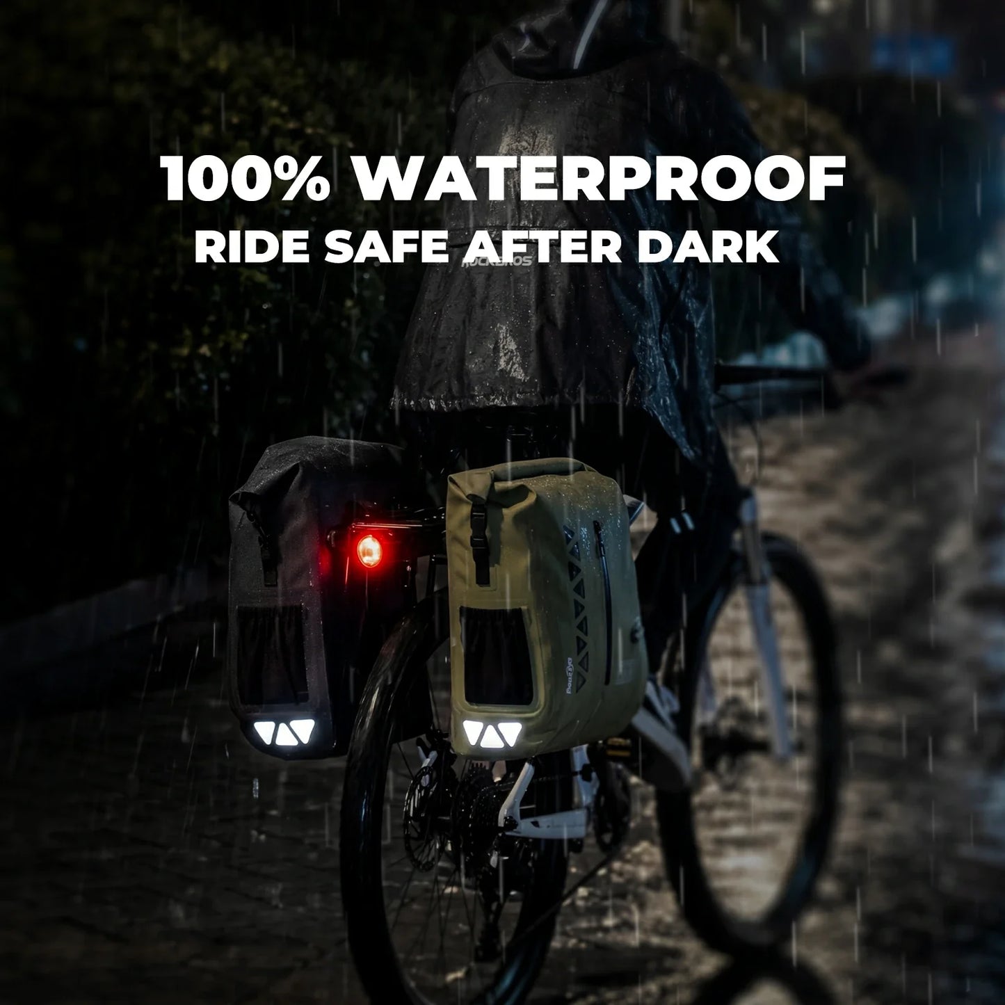 Waterproof 25L Bike Pannier Bag with Roll-Top & Smart Storage