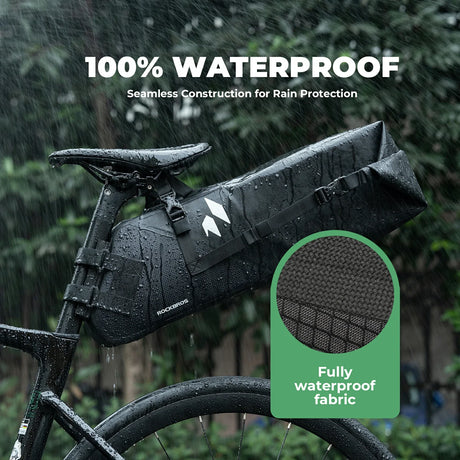 Waterdichte bikepacking zadeltas 13 L met stabilisator