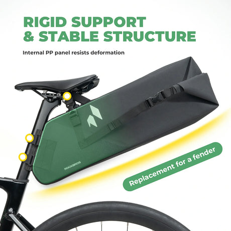 Waterdichte bikepacking zadeltas 13 L met stabilisator