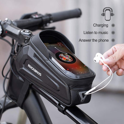 ROCKBROS waterproof bovenbuistas met telefoonhouder 1,7 l eva hardshell
