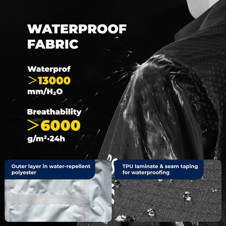 Waterbestendig ademend fietsjack met dubbele rits