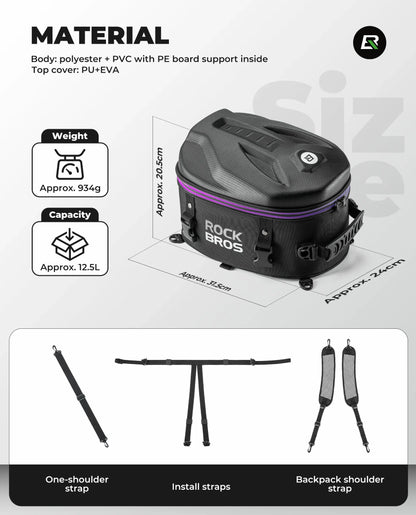 Waterproof Motorcycle & E-Bike Rear Seat Tail Bag