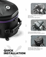Waterafstotende achterzittas voor motor en e-bike 12,5 L
