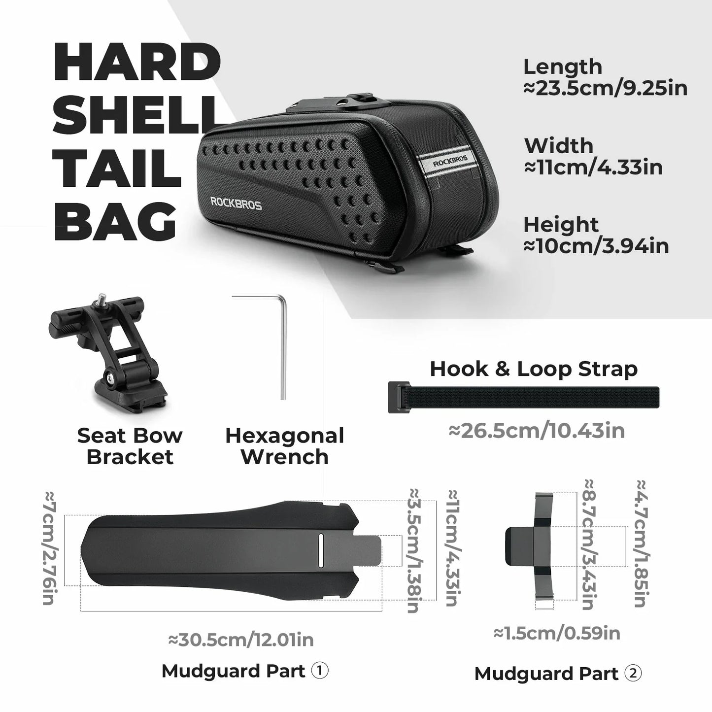 Waterproof 1.3L saddle bag with mudguard for MTB and road cycling#Capacity_1.3L