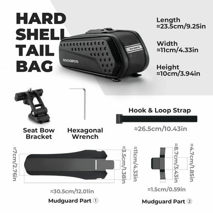 Waterproof 1.3L saddle bag with mudguard for MTB and road cycling#Capacity_1.3L