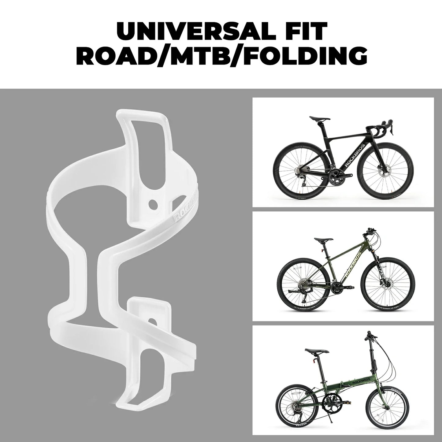 White PC lightweight bike bottle cage 2 pack wide opening design#color_white