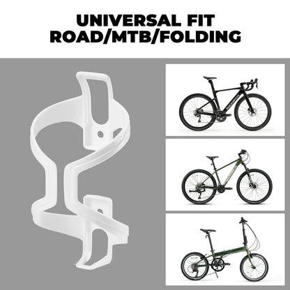 White PC lightweight bike bottle cage 2 pack wide opening design#color_white