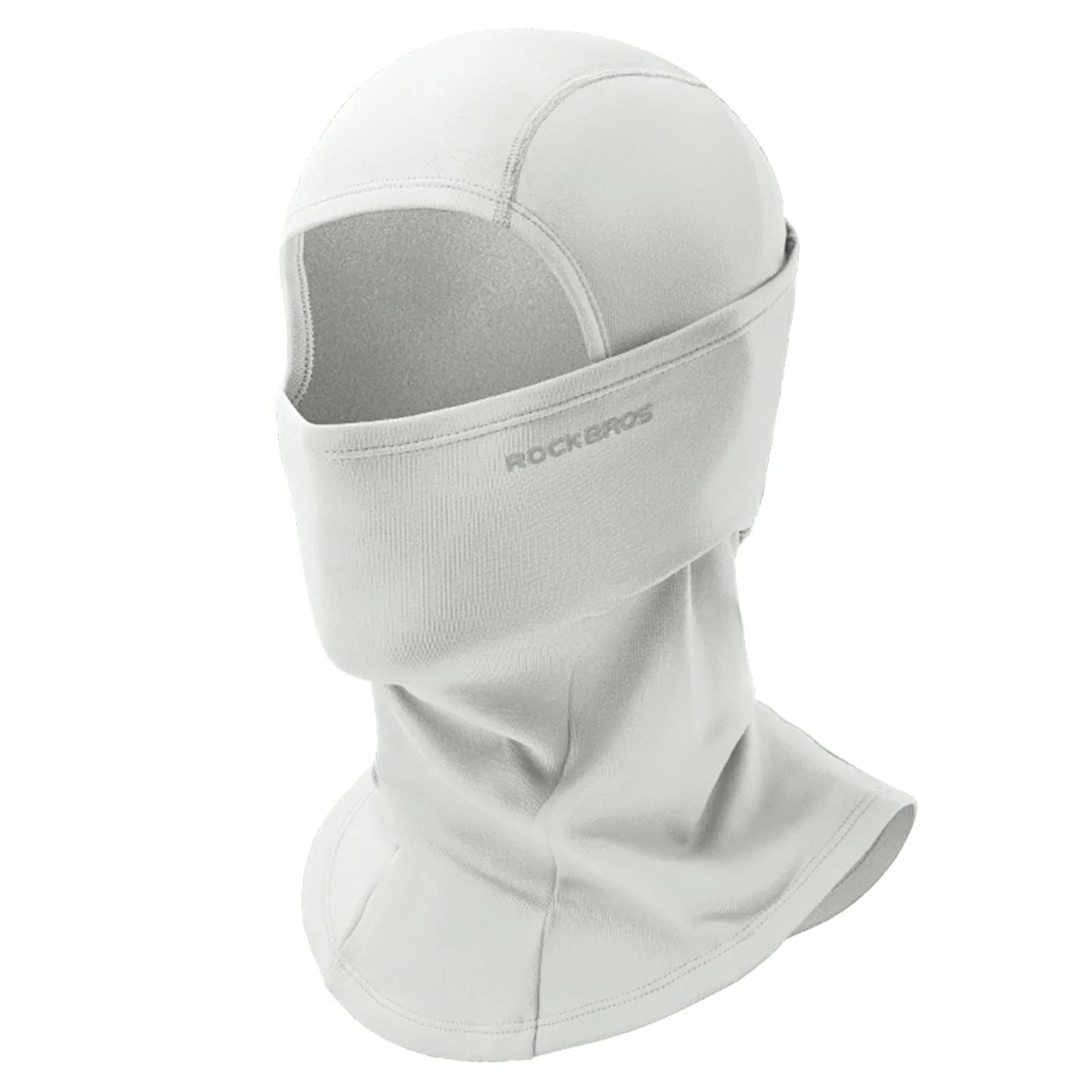 rockbros black windproof thermal balaclava in polar flee#Color_White