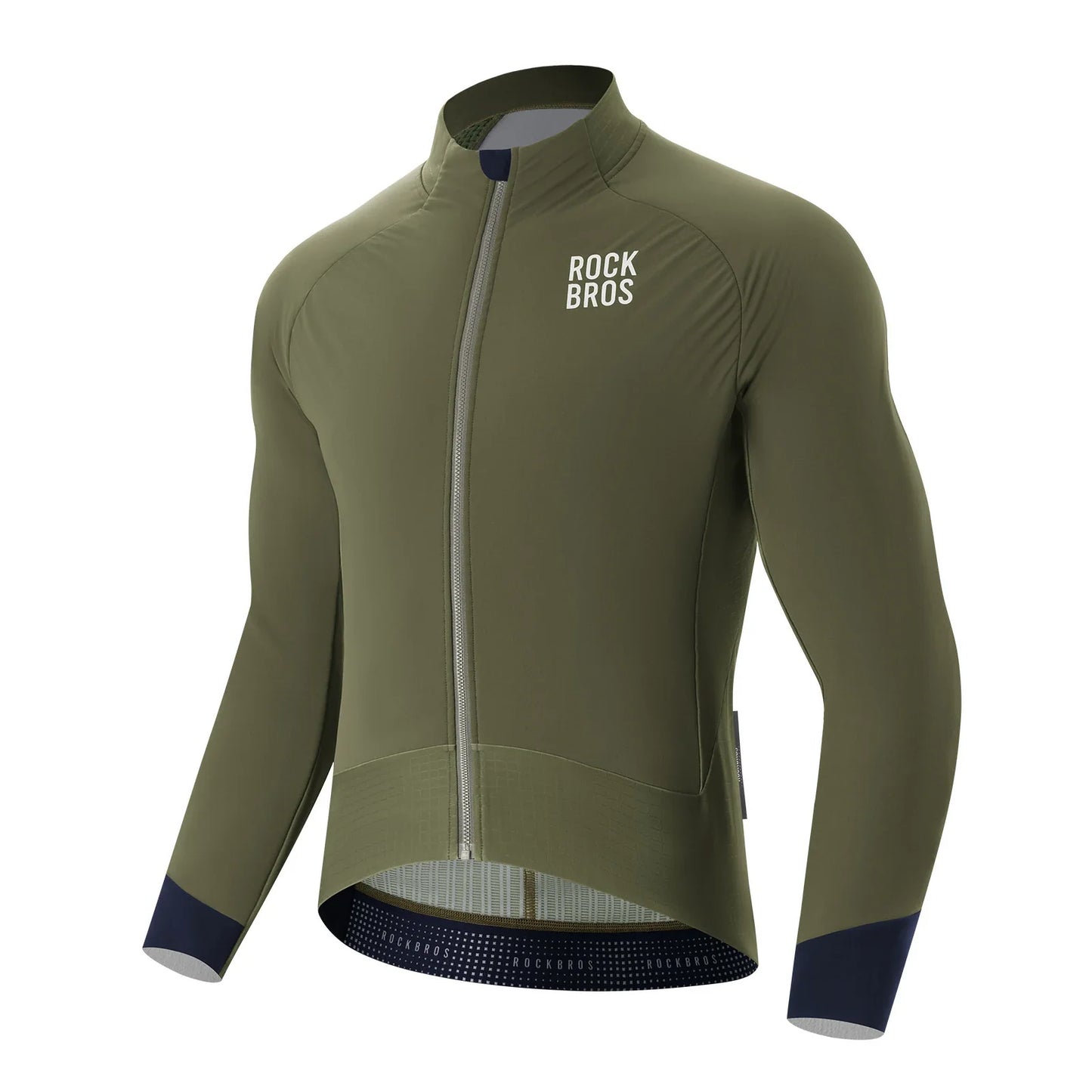 ROCKBROS thermisch thermisch cycling jas double-layer fleece winddicht ade#dark-green