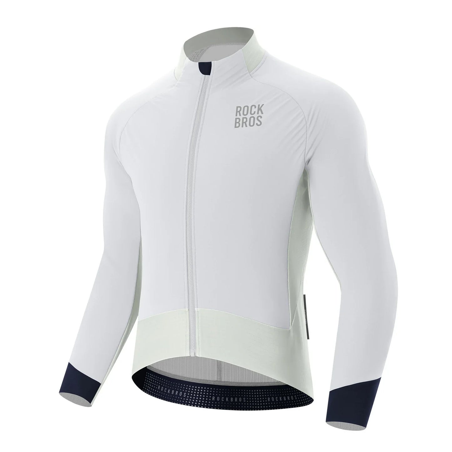 ROCKBROS thermisch thermisch cycling jas double-layer fleece winddicht ade#foggy-white