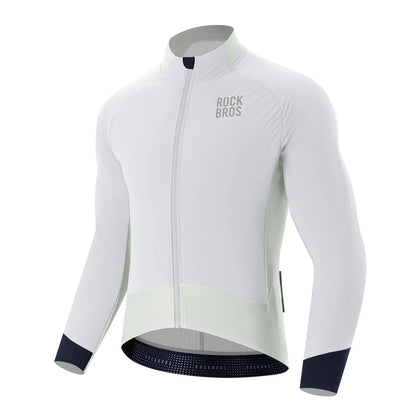 ROCKBROS thermisch thermisch cycling jas double-layer fleece winddicht ade#foggy-white