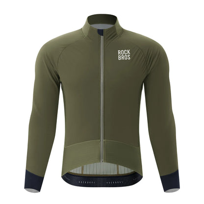 ROCKBROS thermisch thermisch cycling jas double-layer fleece winddicht ade#dark-green