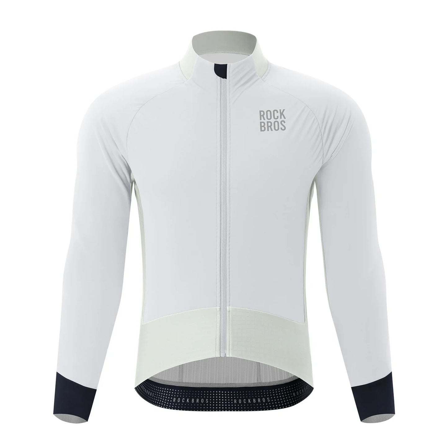 ROCKBROS thermisch thermisch cycling jas double-layer fleece winddicht ade#foggy-white