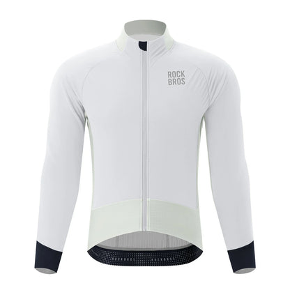 ROCKBROS thermisch thermisch cycling jas double-layer fleece winddicht ade#foggy-white