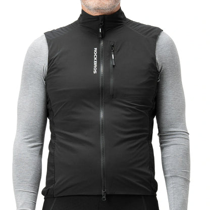 rockbros winter thermal cycling vest fleece lined windproof breathable bike gilet