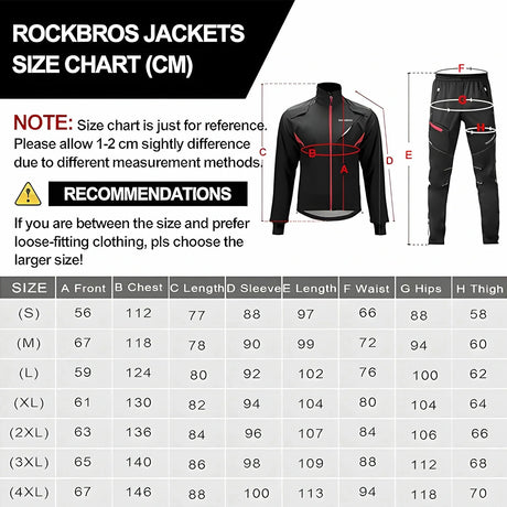 Heren winter fietsset met waterafstotend jack en broek