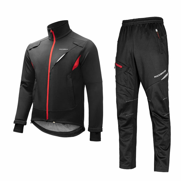 Heren winter fietsset met waterafstotend jack en broek