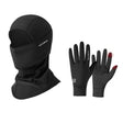 ROCKBROS winterset met bivakmuts in zwart en fietshandschoenen in zwart