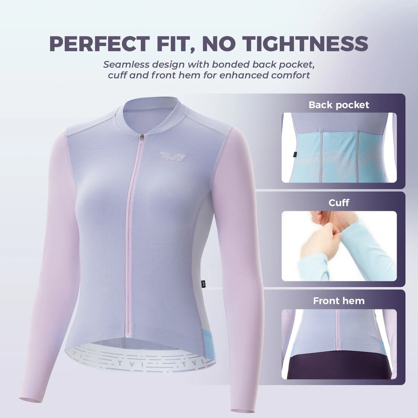 ROCKBROS dames fietsshirt ademend moisture lange mouw#pink_purple