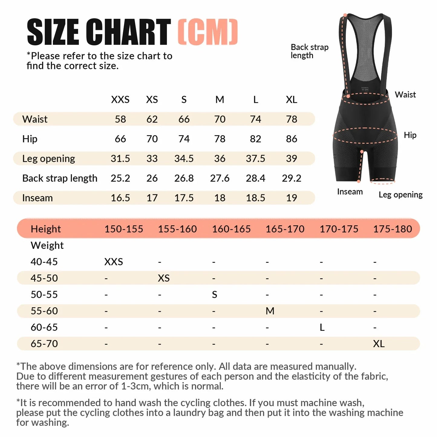 ROCKBROS women’s cycling bib shorts with padded gel chamois#color_black