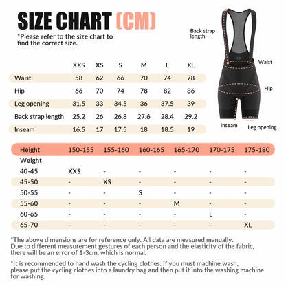 ROCKBROS women’s cycling bib shorts with padded gel chamois#color_black