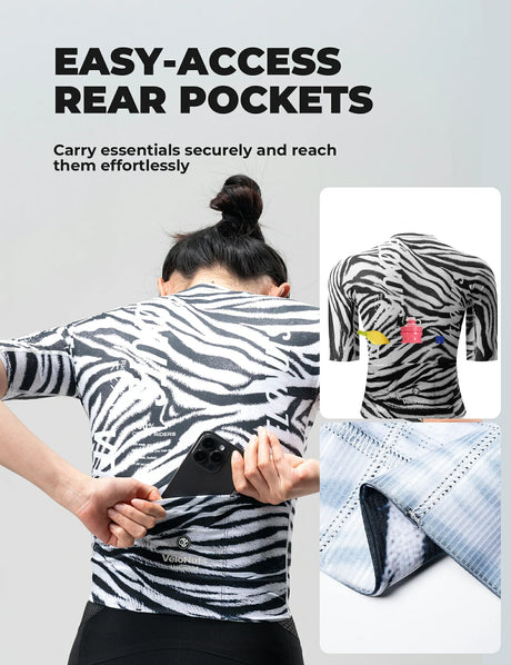 ROCKBROS dames fietsshirt zebra stripe ademend
